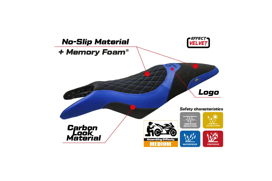 Funda de asiento compatible - Cagiva Raptor 650-1000 2000 - 2007 - mod Eraclea Comfort System