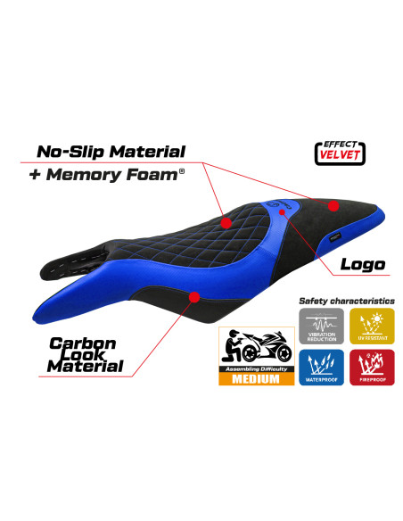 Seat cover compatible - Cagiva Raptor 650-1000 2000 - 2007 - mod Eraclea Comfort System