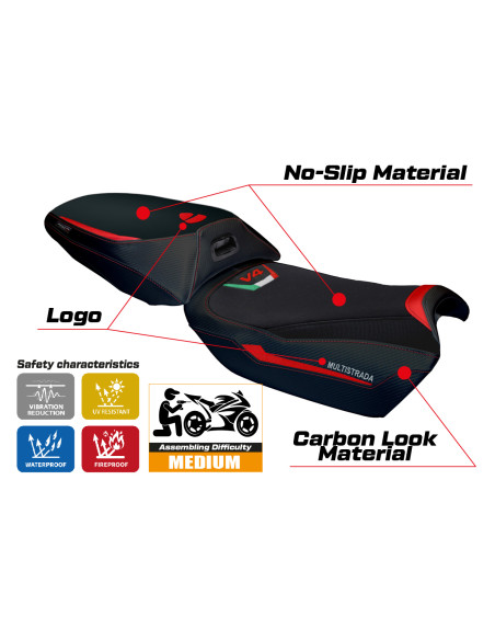 Housse de selle compatible - Ducati Multistrada V4 Rally 2023-2025 - mod Jesi