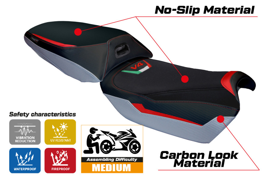 Funda de asiento compatible - Ducati Multistrada V4 Rally 2023-2026 - mod Jesi
