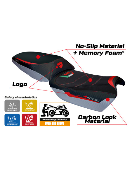 Sitzbezug kompatibel - Ducati Multistrada V4 Rally 2023-2025 - mod Adria Comfort System