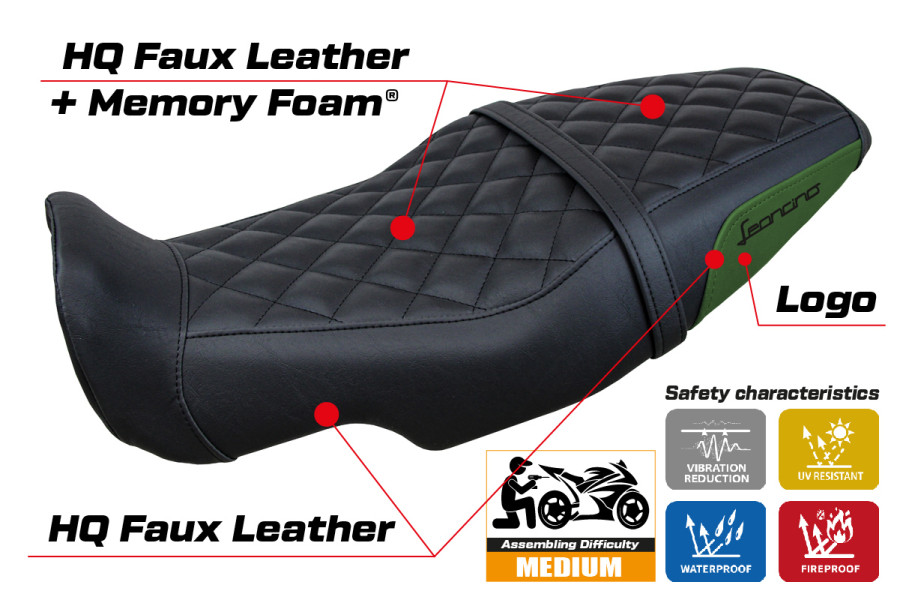 Housse de selle compatible - Benelli Leoncino 800 2022-2026 - mod Sydney Comfort System