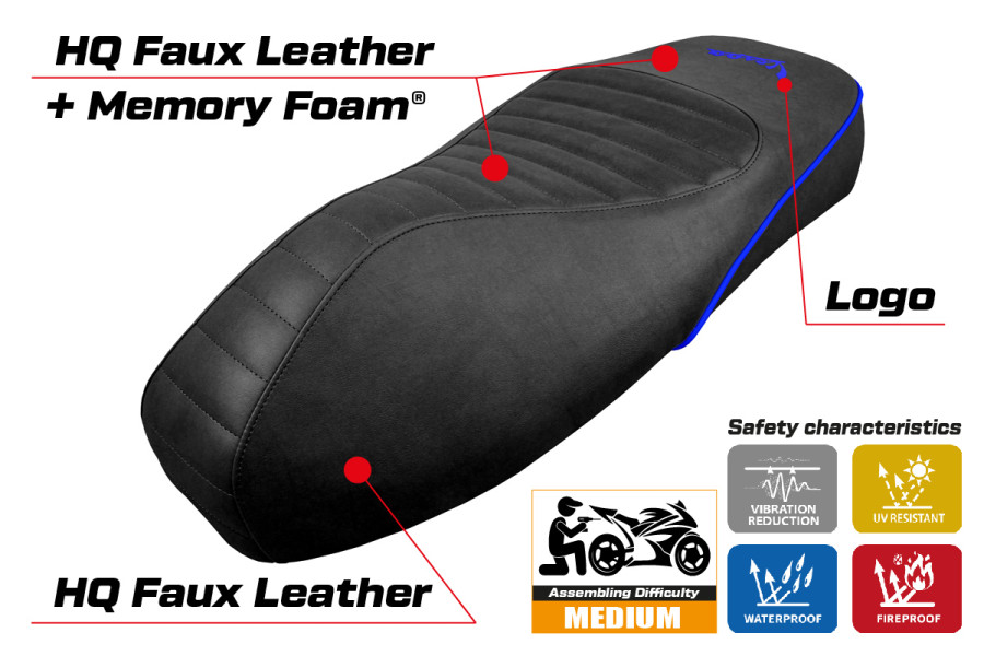 Funda de asiento compatible - Vespa GTS 125/150/300 2009 - 2024 - mod Panarea Comfort System
