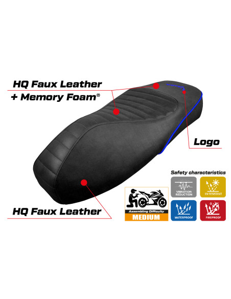 Sitzbezug kompatibel - Vespa GTS 125/150/300 2009 - 2024 - mod Panarea Comfort System