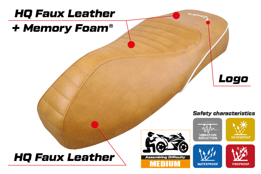 Housse de selle compatible - Vespa GTS 125/150/300 2009 - 2024 - mod Panarea Comfort System