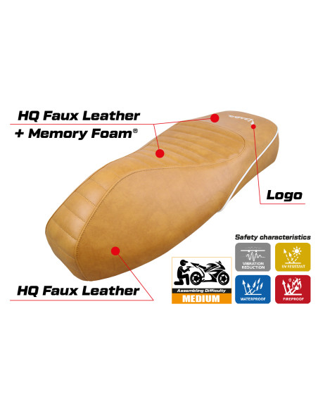 Housse de selle compatible - Vespa GTS 125/150/300 2009 - 2024 - mod Panarea Comfort System