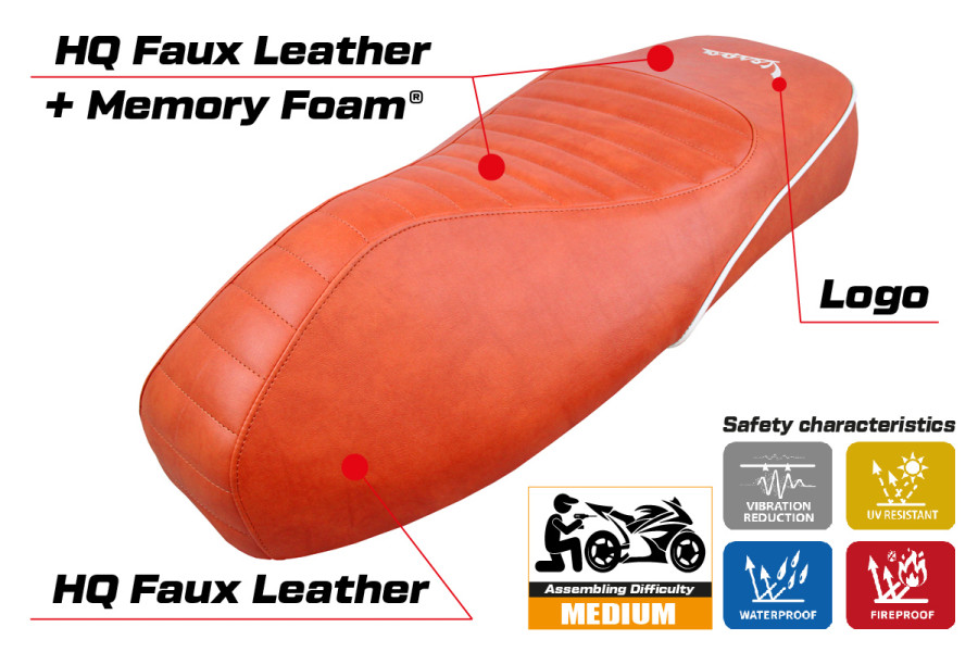 Seat cover compatible - Vespa GTS 125/150/300 2009 - 2024 - mod Panarea Comfort System