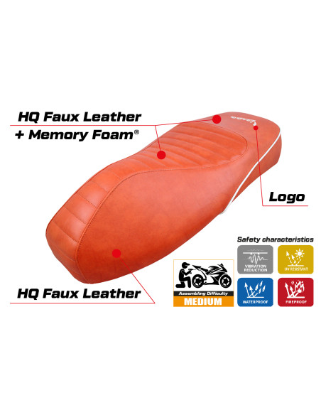 Seat cover compatible - Vespa GTS 125/150/300 2009 - 2024 - mod Panarea Comfort System