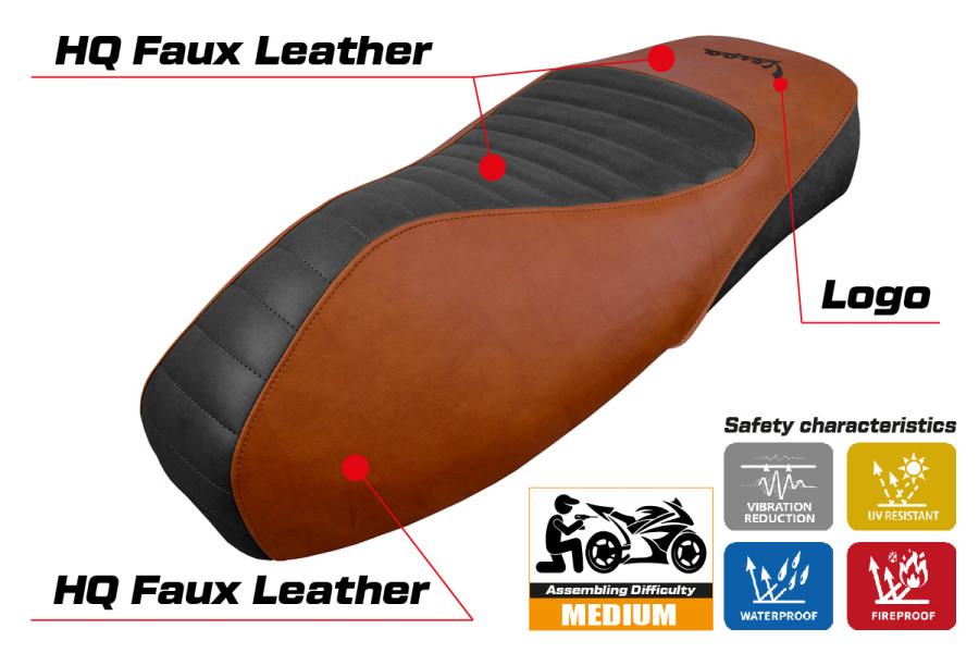 Housse de selle compatible - Vespa GTS 125/150/300 2009 - 2024 - mod Alicudi