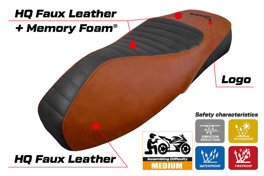 Funda de asiento compatible - Vespa GTS 125/150/300 2009 - 2024 - mod Alicudi Comfort System