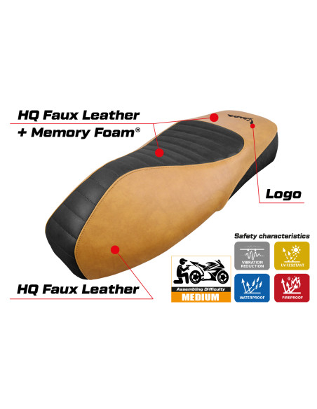 Housse de selle compatible - Vespa GTS 125/150/300 2009 - 2024 - mod Alicudi Comfort System