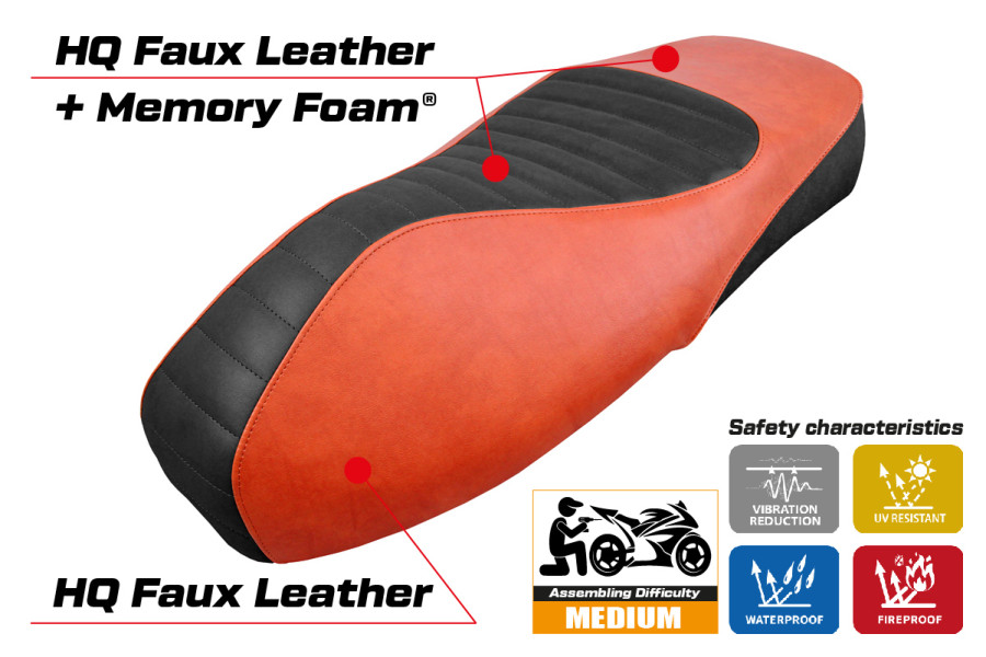 Funda de asiento compatible - Vespa GTS 125/150/300 2009 - 2024 - mod Alicudi Comfort System