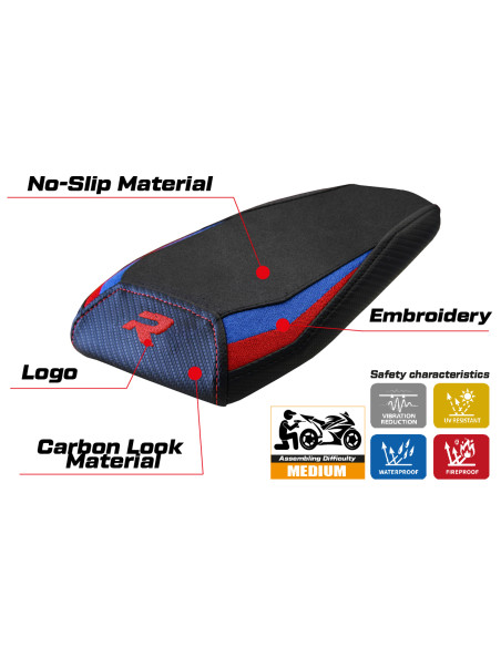 Seat cover compatible - BMW M 1000 R 2022-2025 - mod Tayma Velvet