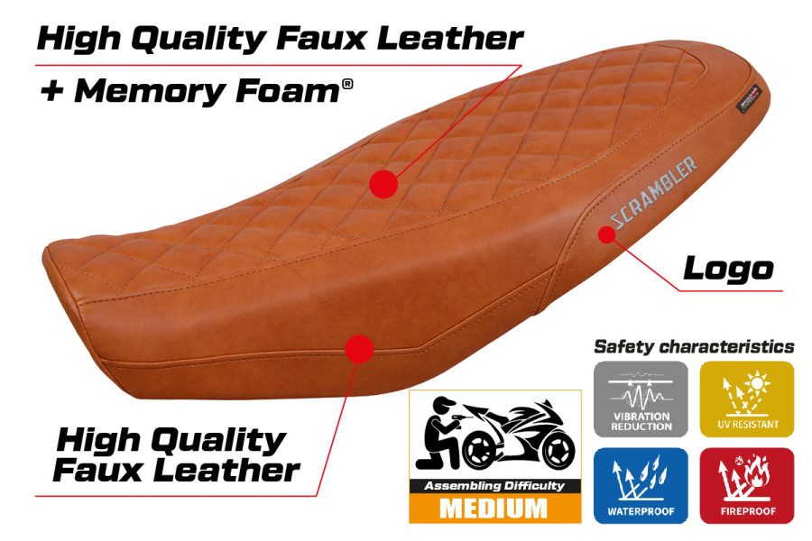 Housse de selle compatible - Ducati Scrambler 800 2023-2026 - mod Venice Comfort System