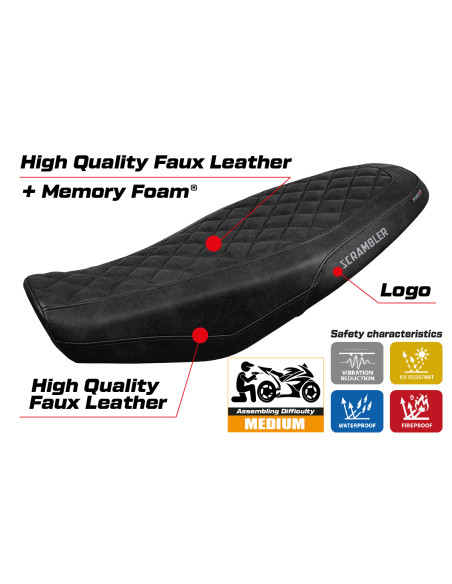 Rivestimento sella compatibile - Ducati Scrambler 800 2023-2025 - mod Venice Comfort System