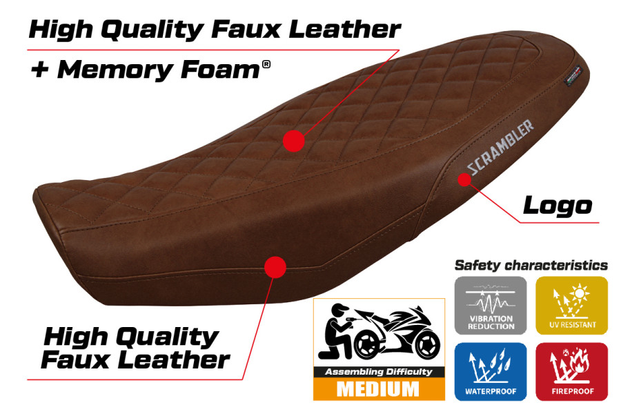 Funda de asiento compatible - Ducati Scrambler 800 2023-2026 - mod Venice Comfort System