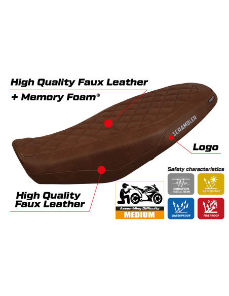 Housse de selle compatible - Ducati Scrambler 800 2023-2025 - mod Venice Comfort System