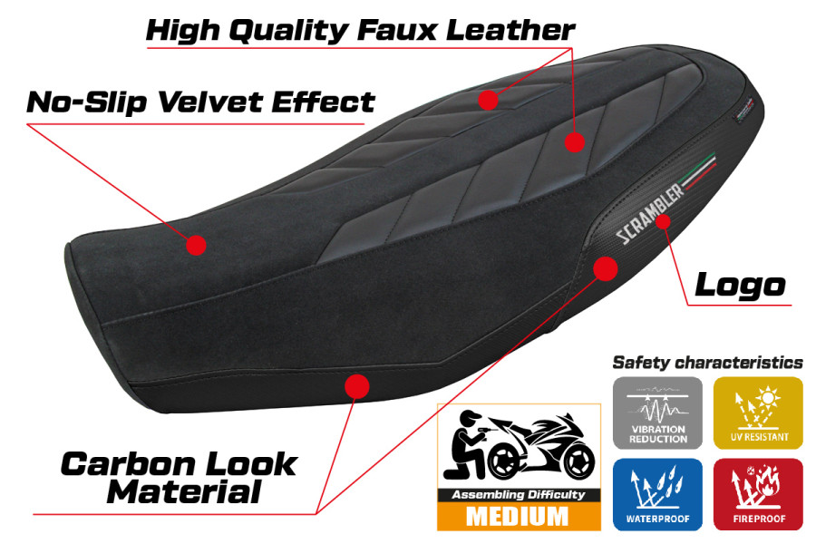 Rivestimento sella compatibile - Ducati Scrambler 800 2023-2026 - mod Rimini