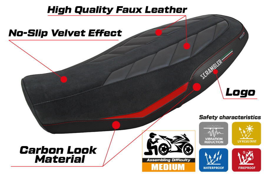 Rivestimento sella compatibile - Ducati Scrambler 800 2023-2026 - mod Rimini