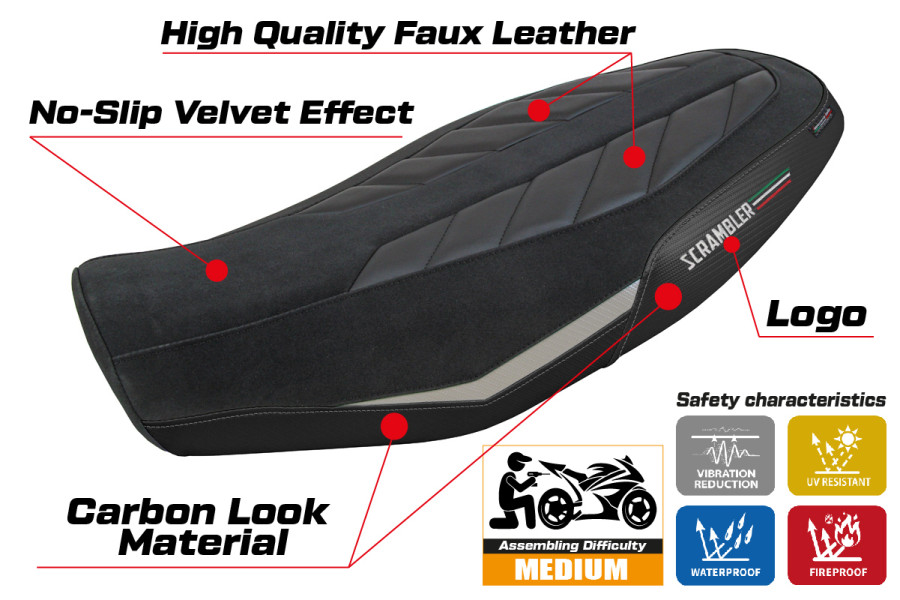 Housse de selle compatible - Ducati Scrambler 800 2023-2026 - mod Rimini