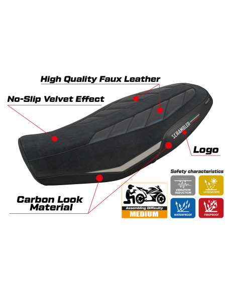 Rivestimento sella compatibile - Ducati Scrambler 800 2023-2025 - mod Rimini