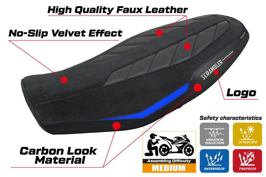 Rivestimento sella compatibile - Ducati Scrambler 800 2023-2026 - mod Rimini
