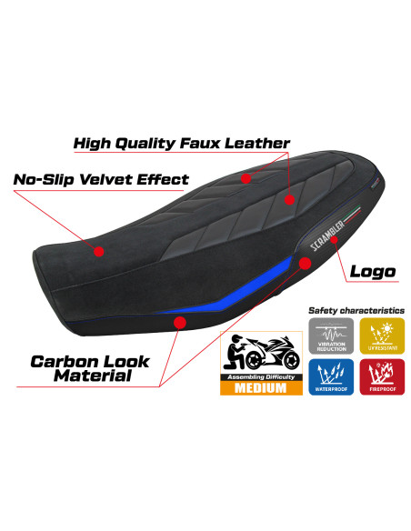 Funda de asiento compatible - Ducati Scrambler 800 2023-2025 - mod Rimini