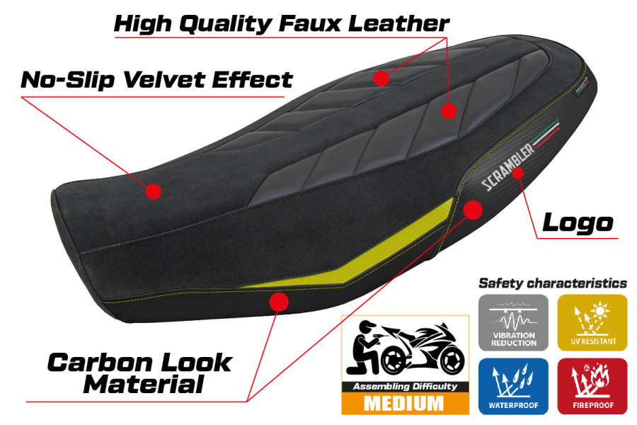 Seat cover compatible - Ducati Scrambler 800 2023-2026 - mod Rimini