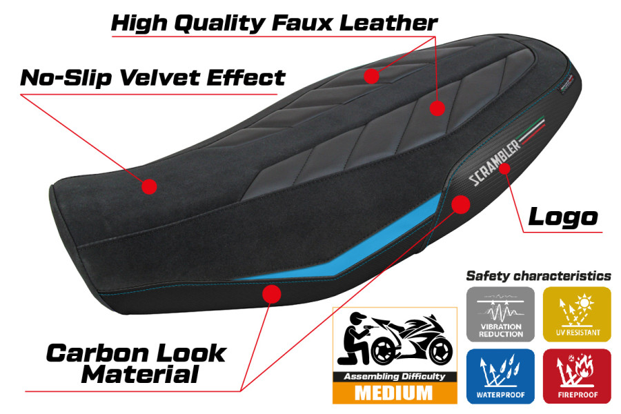 Sitzbezug kompatibel - Ducati Scrambler 800 2023-2026 - mod Rimini