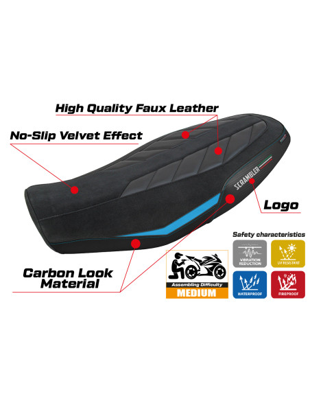 Funda de asiento compatible - Ducati Scrambler 800 2023-2025 - mod Rimini