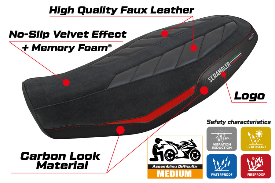 Sitzbezug kompatibel - Ducati Scrambler 800 2023-2026 - mod Rimini Comfort System