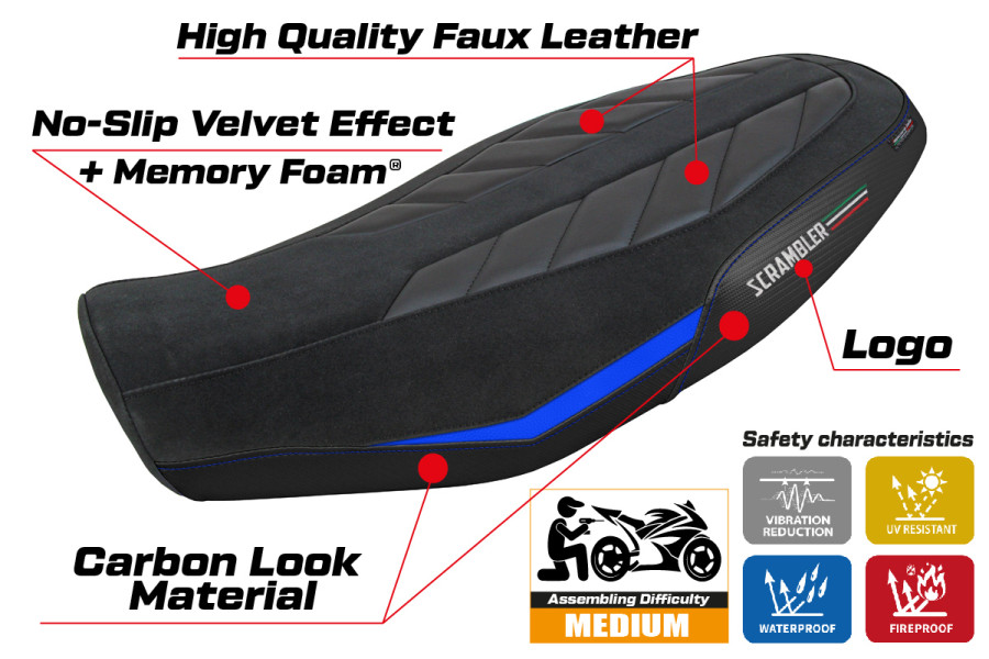 Seat cover compatible - Ducati Scrambler 800 2023-2026 - mod Rimini Comfort System