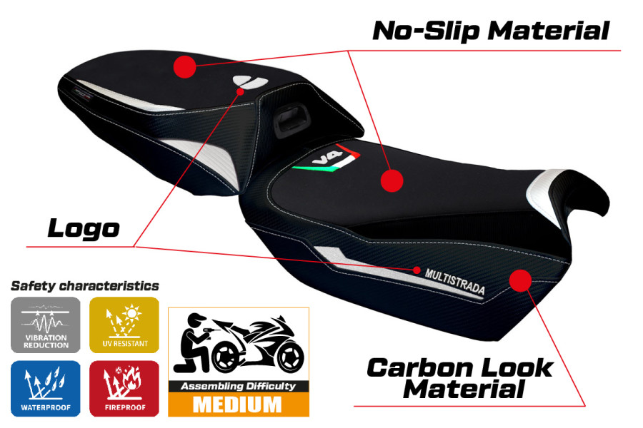 Sitzbezug kompatibel - Ducati Multistrada V4 2021-2026 - mod Eucla