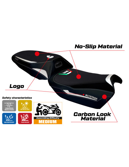 Funda de asiento compatible - Ducati Multistrada V4 2021-2025 - mod Eucla