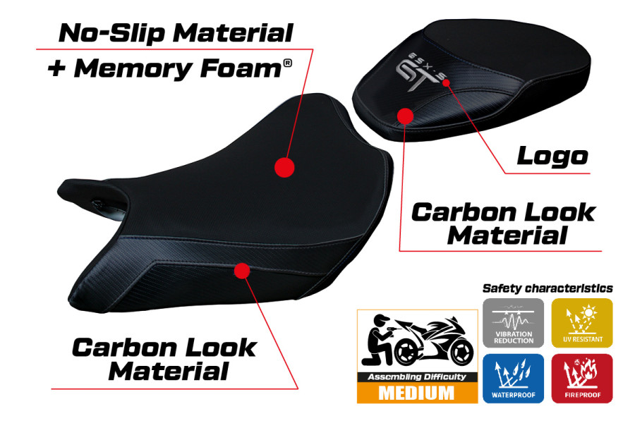 Rivestimento sella compatibile - Suzuki GSX S 1000 GT 2021-2026 - mod Loei Comfort System