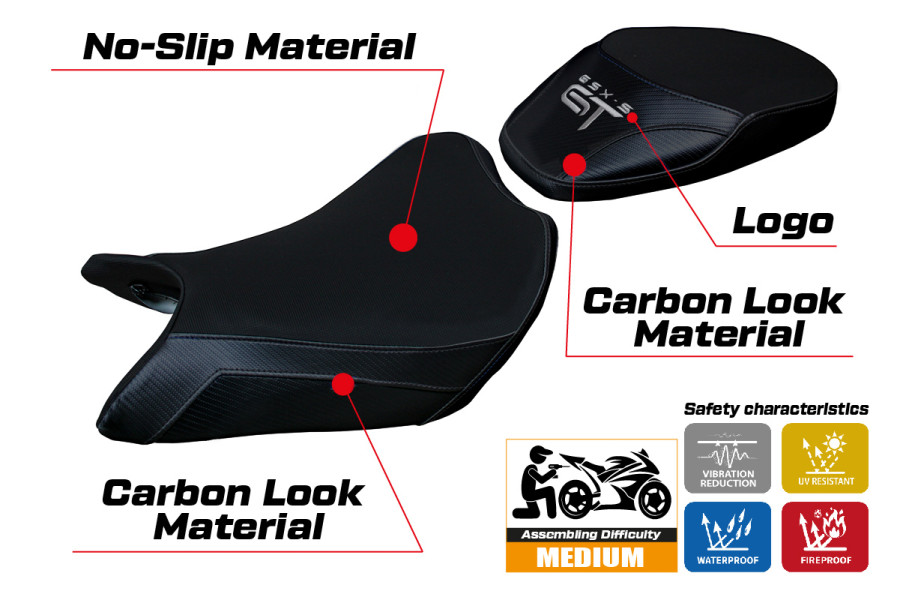 Housse de selle compatible - Suzuki GSX S 1000 GT 2021-2026 - mod Loei
