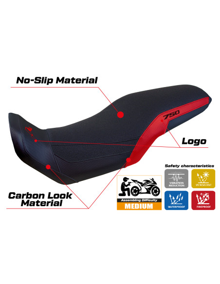 Rivestimento sella compatibile - Honda Transalp 750 2023-2025 - mod Malmo Ultragrip