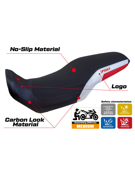 Housse de selle compatible - Honda Transalp 750 2023-2025 - mod Malmo Ultragrip