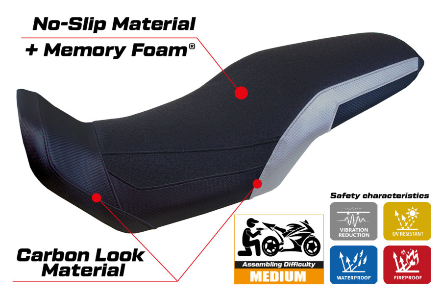 Sitzbezug kompatibel - Honda Transalp 750 2023-2026 - mod Malmo Ultragrip Comfort System