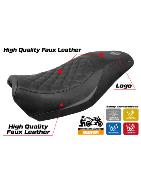 Housse de selle compatible - Harley Davidson Street 500 / 750 2016 - 2021 - mod Miami