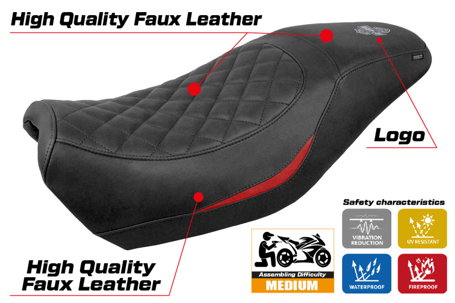 Housse de selle compatible - Harley Davidson Street 500 / 750 2016 - 2021 - mod Miami