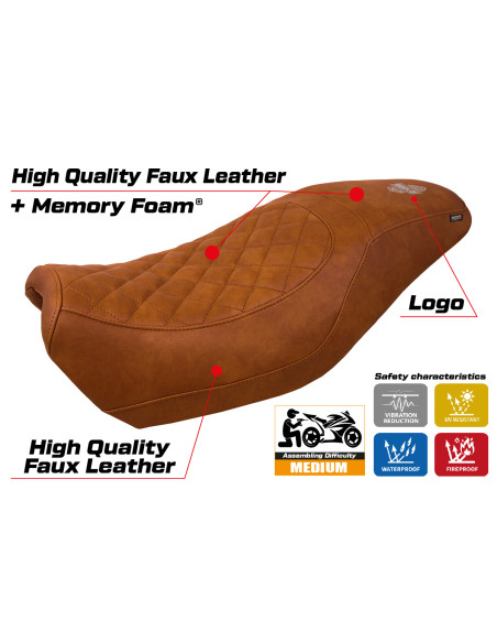 Seat cover compatible - Harley Davidson Street 500 / 750 2016 - 2021 - mod Miami Comfort System