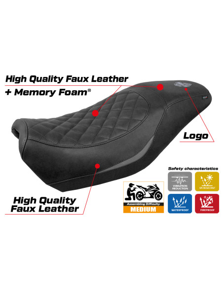 Sitzbezug kompatibel - Harley Davidson Street 500 / 750 2016 - 2021 - mod Miami Comfort System