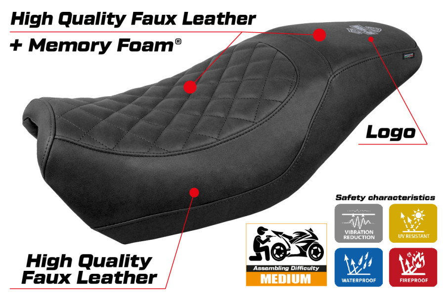 Rivestimento sella compatibile - Harley Davidson Street 500 / 750 2016 - 2021 - mod Miami Comfort System