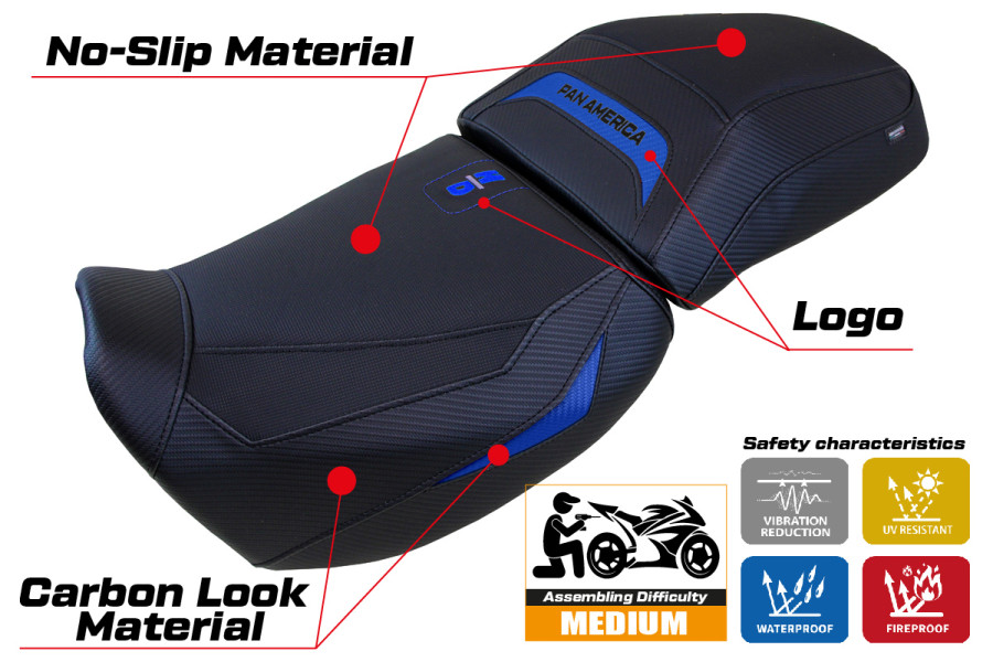 Housse de selle compatible - Harley Davidson Pan America 2021-2026 - mod Vegas