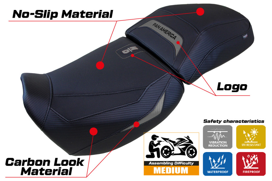 Housse de selle compatible - Harley Davidson Pan America 2021-2026 - mod Vegas