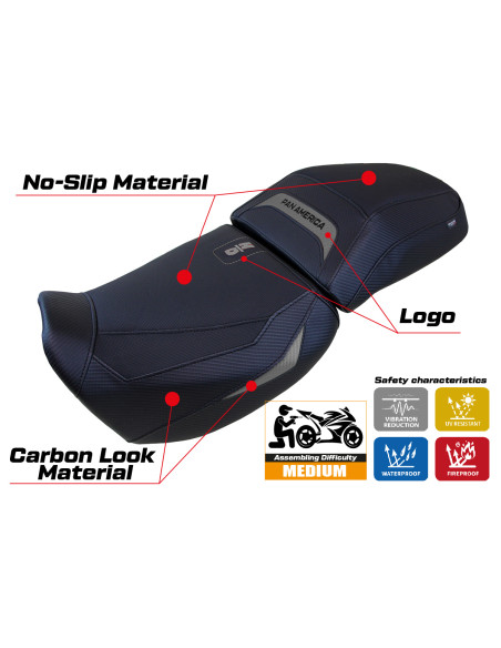 Funda de asiento compatible - Harley Davidson Pan America 2021-2025 - mod Vegas