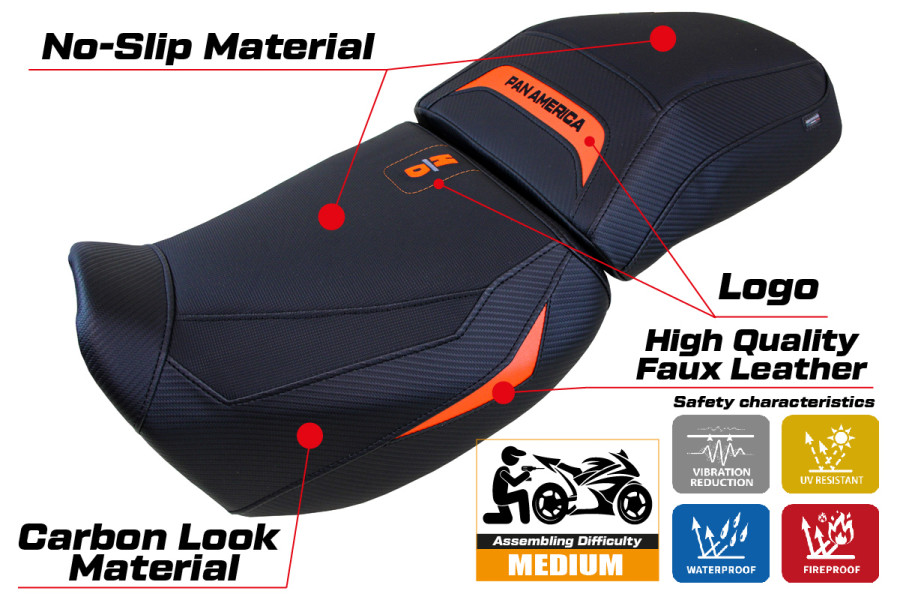 Funda de asiento compatible - Harley Davidson Pan America 2021-2026 - mod Vegas