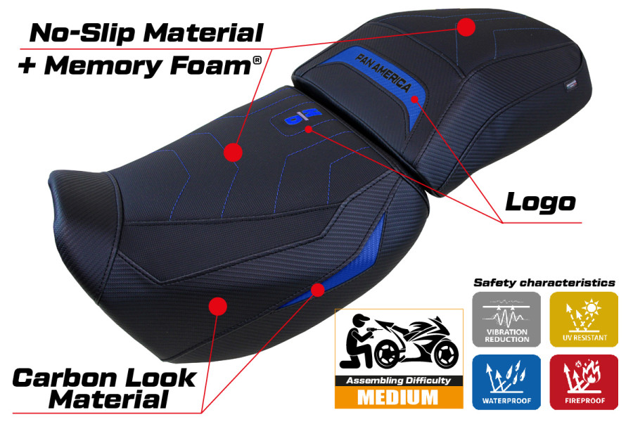 Housse de selle compatible - Harley Davidson Pan America 2021-2026 - mod Vegas Comfort System