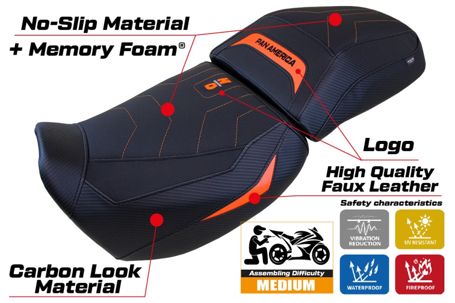Funda de asiento compatible - Harley Davidson Pan America 2021-2026 - mod Vegas Comfort System